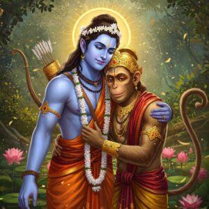 Lord Sri Rama Embracing Hanuman