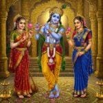 Sri Krishna with Rukmini & Satyabhama