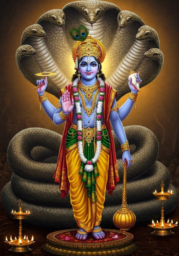 The Majesty of Lord Vishnu and Shesha