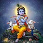 Divine Child Krishna with Gomata
