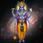 Divine Lord Vishnu Stands Cosmic Universe