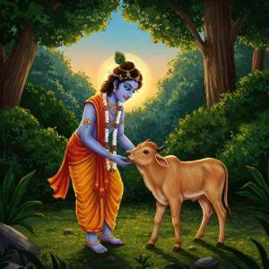 The Eternal Bond of Krishna and the Calf