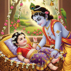 Child Radha Devi and Child Sri Krishna