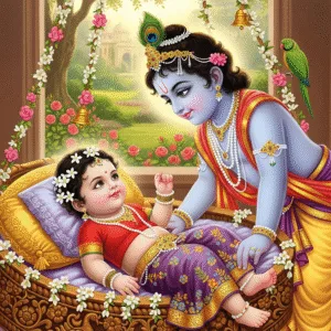 Child Radha Devi and Child Sri Krishna