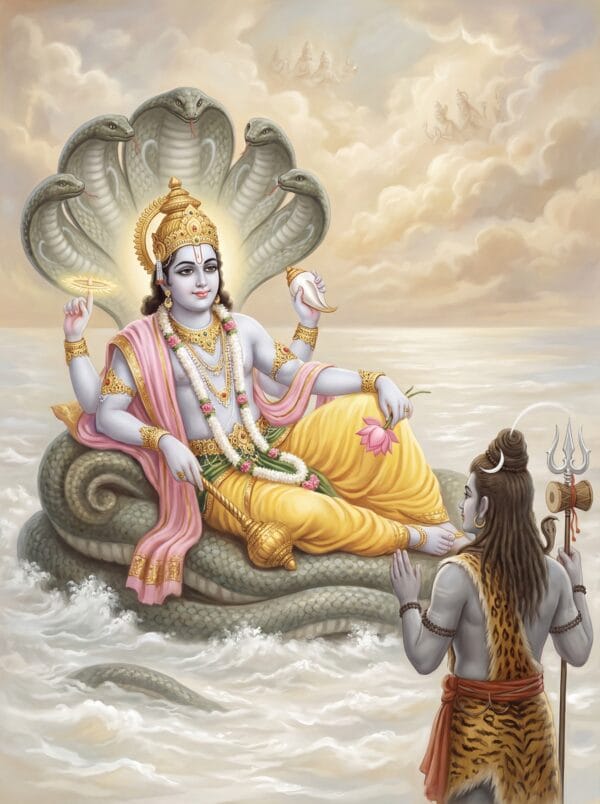 Vishnu and Shiva Meeting in Ksheera Sagara
